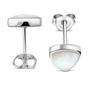 Mother of Pearl Reuleaux Triangle Silver Earrings, e390st